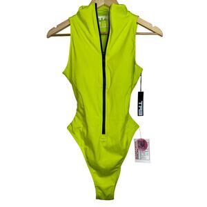 NWT TA3 Hi Cut Sleeveless Surfy Acid Corset One Piece Swimsuit Size M Reg/Long